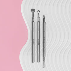 Zestaw narzędzi kosmetycznych "Czysta skóra" BEAUTY & CARE 30 (łyżka Uno, okrągłe narzędzie z 19 otworami i podwójną pętlą)