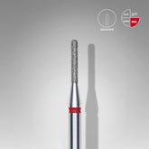 Фреза алмазна циліндр закруглений червона діаметр 1,4 / робоча частина 8 мм