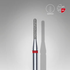 Frez diamentowy zaokrąglony walec czerwony EXPERT średnica 1,4 mm / część robocza 8 mm