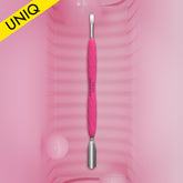 Kopytko do manicure Gummy z silikonową rękojeścią UNIQ 10 TYPE 6 (popychacz szeroki zaokrąglony i czyścik paznokci)