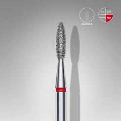 Фреза алмазна полум’я червона діаметр 2,1 мм / робоча частина 8 мм