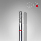 Frez diamentowy zaokrąglony walec czerwony EXPERT średnica 2,3 mm / część robocza 8 mm