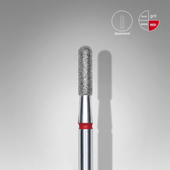 Frez diamentowy zaokrąglony walec czerwony EXPERT średnica 2,3 mm / część robocza 8 mm