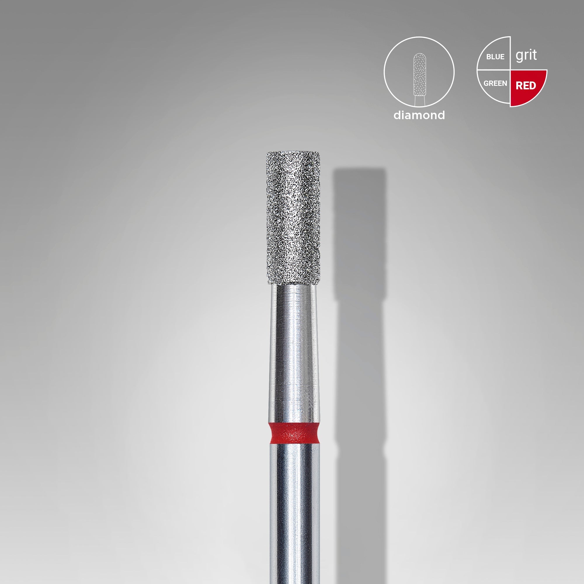 STALEKS EXPERT Frez diamentowy „cylinder” czerwony, średnica 2,5 mm, część robocza 6 mm