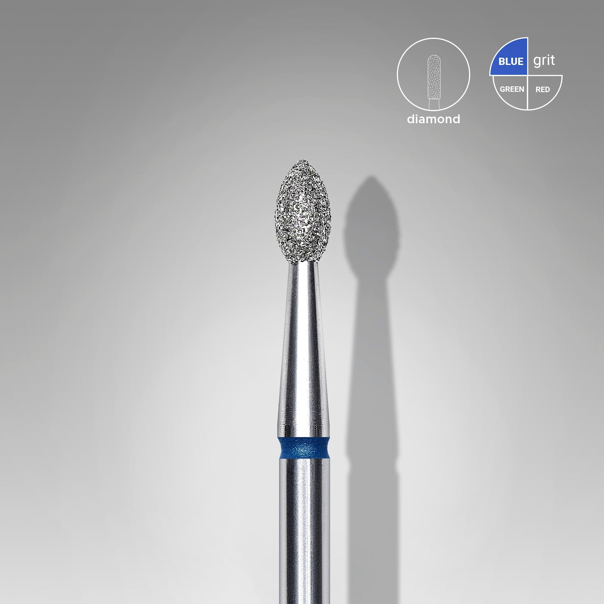 STALEKS EXPERT Frez diamentowy «Pączek ostry» niebieski, średnica 2,5 mm, część robocza 4,5 mm
