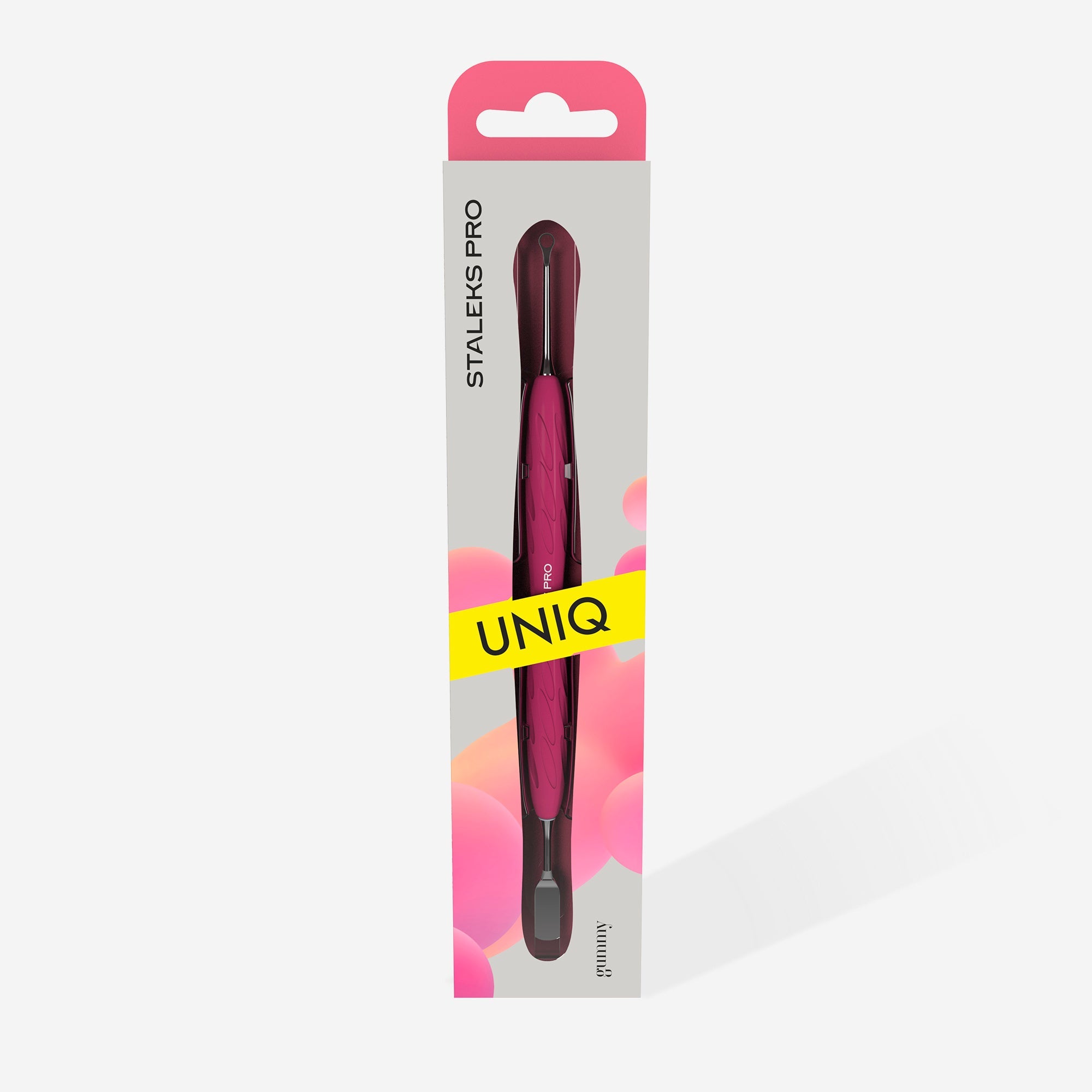 STALEKS UNIQ 11 TYPE 1 Gummy Pusher płaski prosty i pierścień (Różowy)