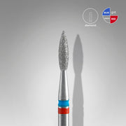 STALEKS EXPERT Frez diamentowy DUO „Płomień” czerwono-niebieski, średnica 2,1 mm, część robocza 8 mm
