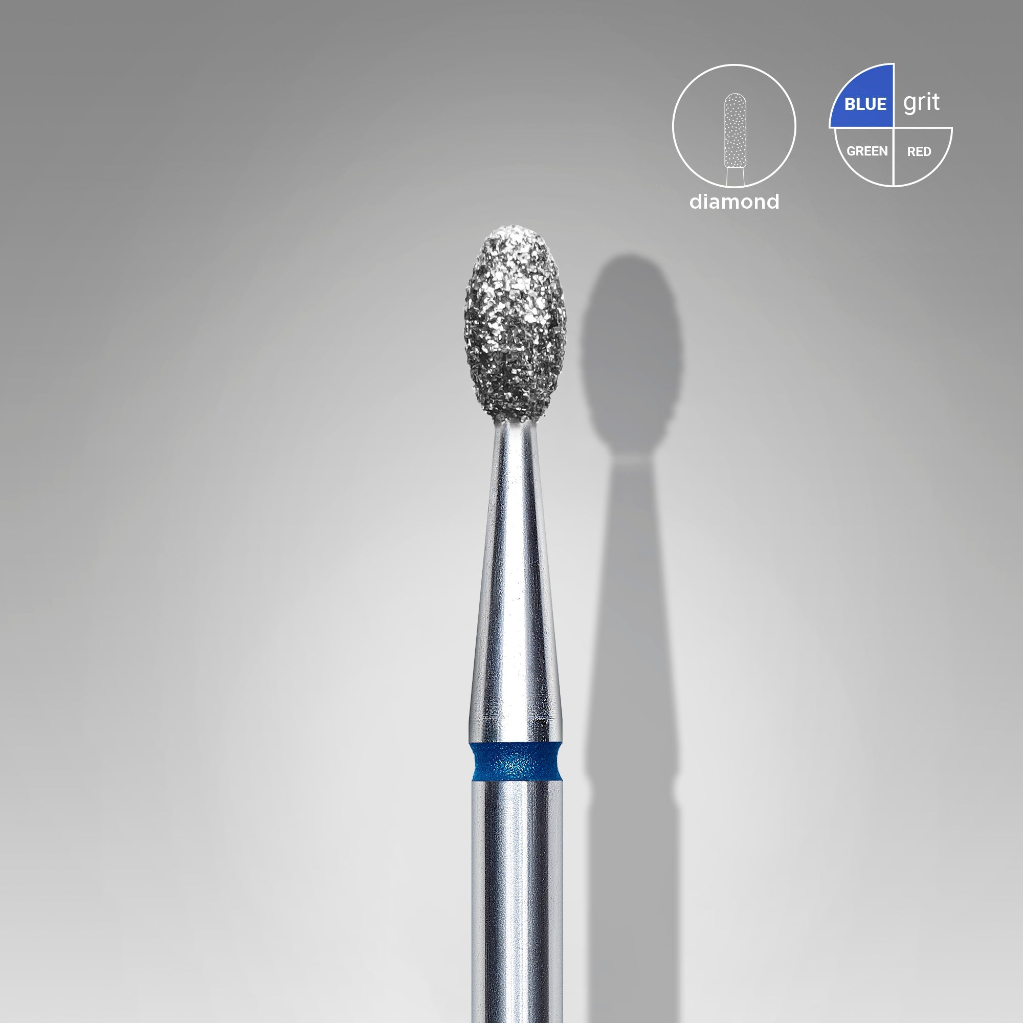 STALEKS EXPERT Frez diamentowy „oliwka” niebieski, średnica 2,5 mm, część robocza 5 mm