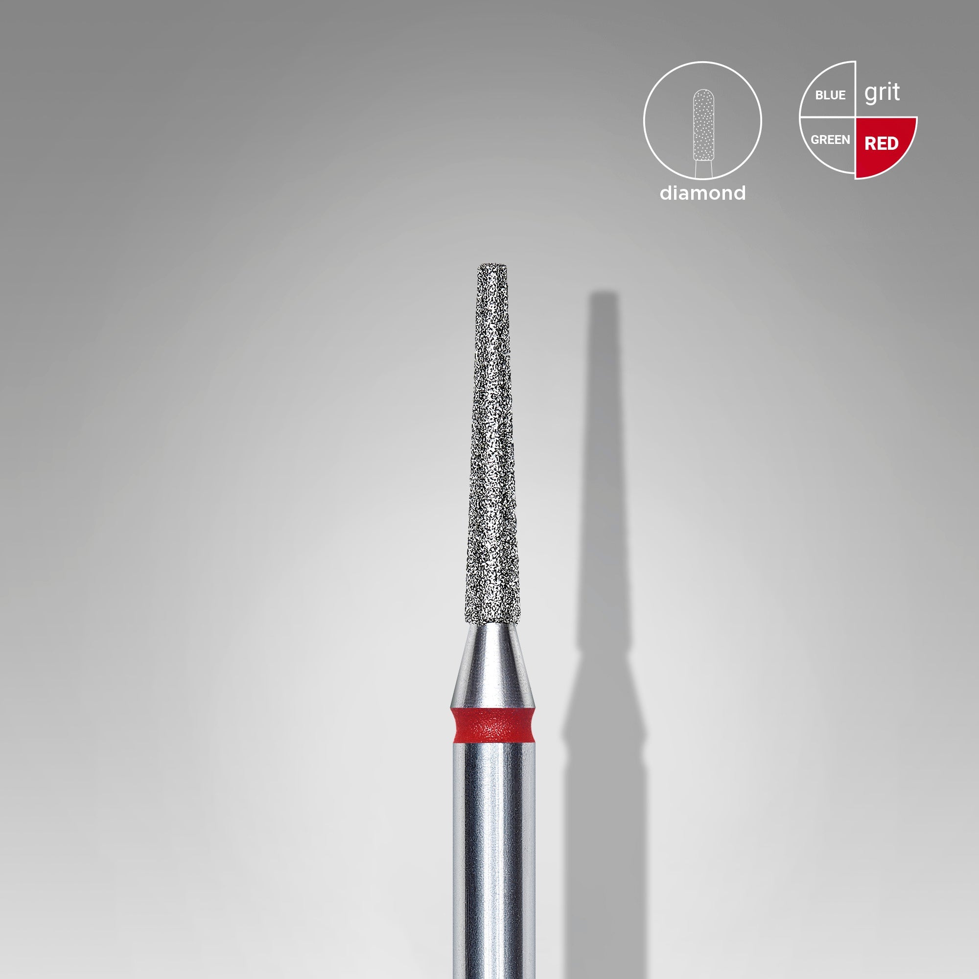 STALEKS EXPERT Frez diamentowy „stożek ścięty” czerwony, średnica 1,6 mm, część robocza 10 mm