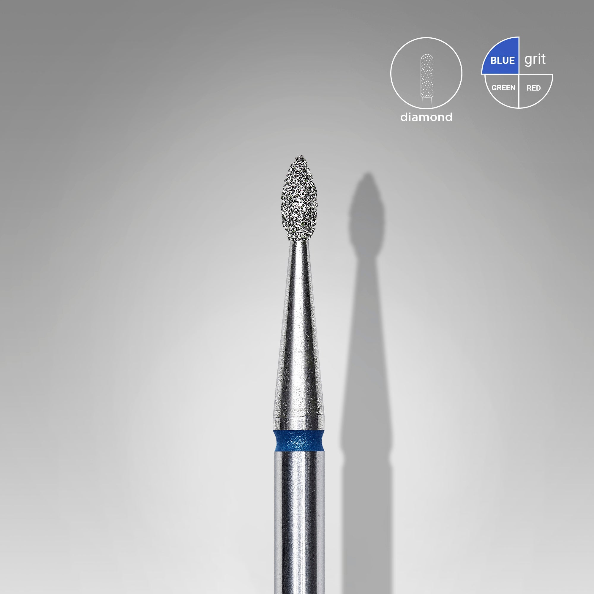 STALEKS EXPERT Frez diamentowy typu „kropla” niebieski, średnica 1,6 mm, część robocza 4 mm