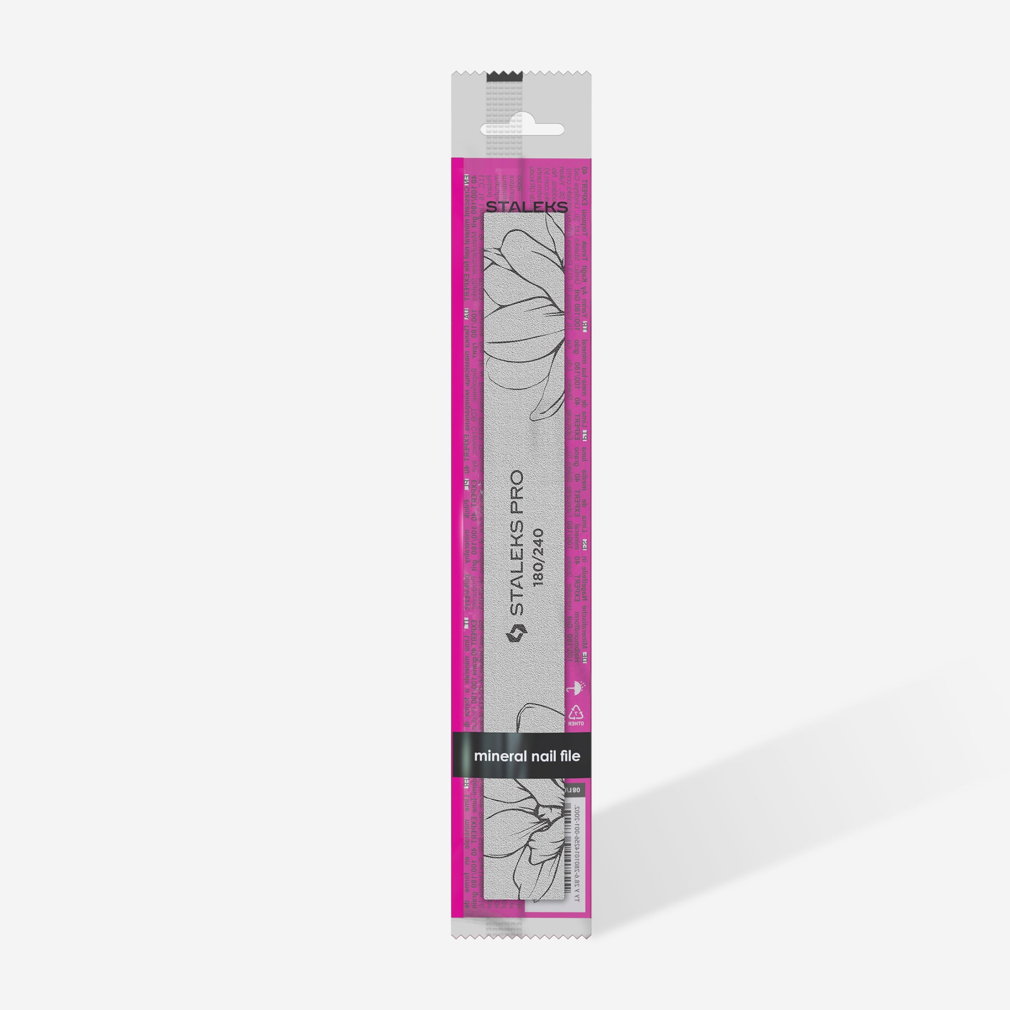 STALEKS EXPERT 20 Mineralny pilnik do paznokci prosta, 180/240 grit (1 szt)