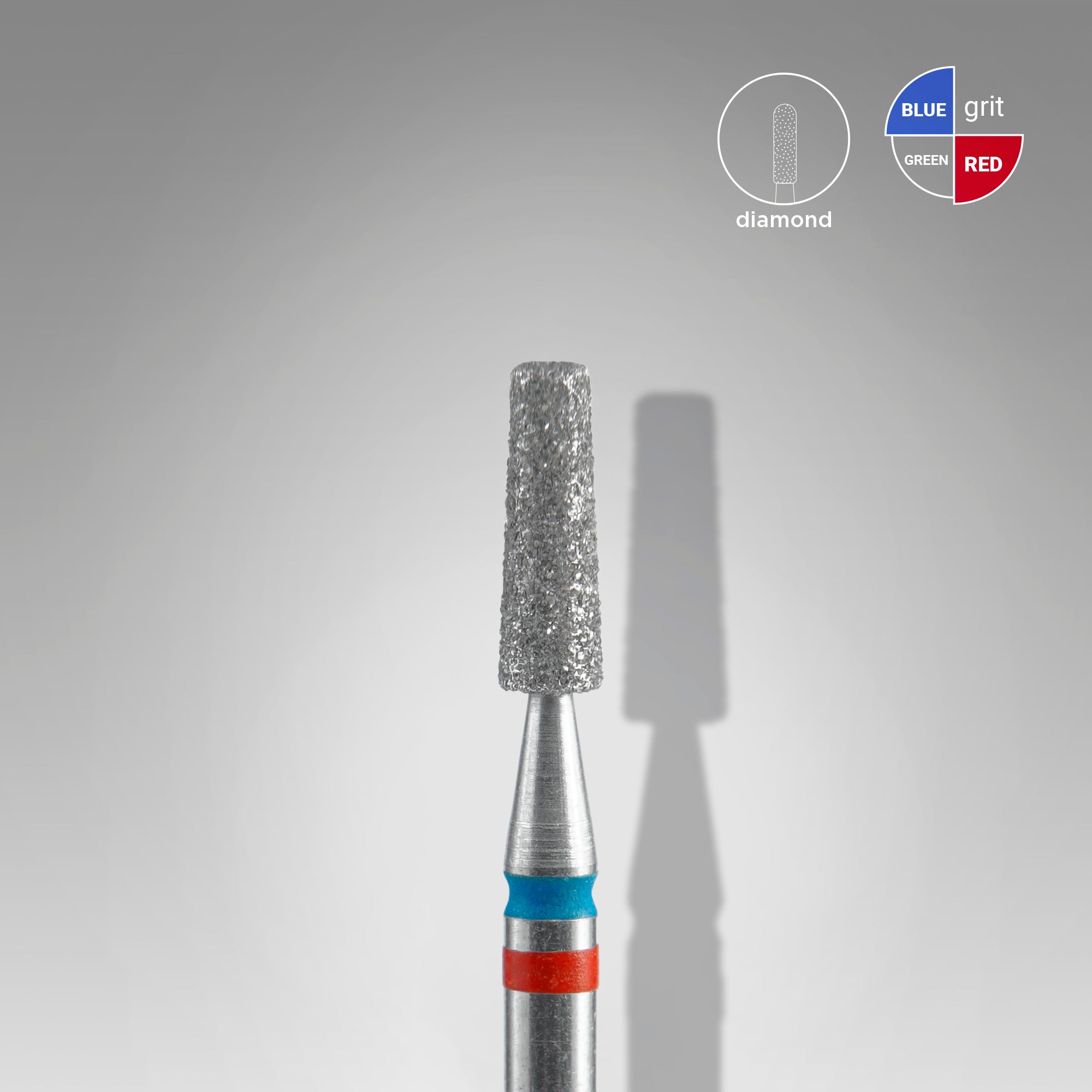 STALEKS EXPERT Frez diamentowy DUO „stożek” czerwono-niebieski, średnica 2,5 mm, część robocza 8 mm