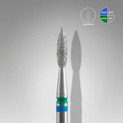 STALEKS EXPERT Frez diamentowy DUO „płomień” niebiesko-zielony, średnica 2,1 mm, część robocza 8 mm