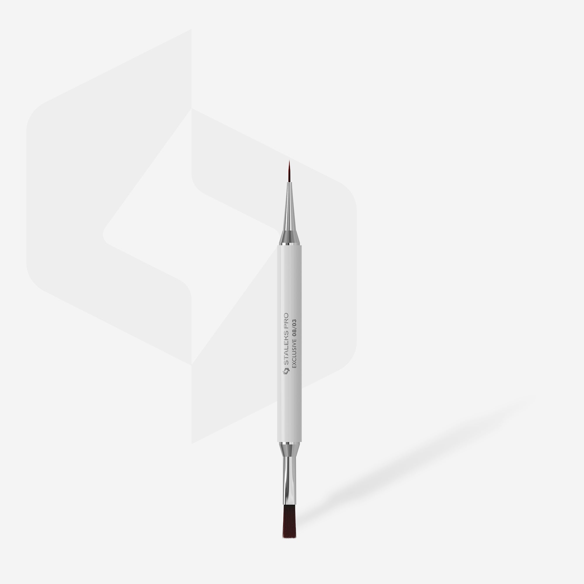 STALEKS EXCLUSIVE 08/03 Dwustronny pędzel do żelu 10 mm / liner 10 mm