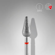 STALEKS EXPERT Frez diamentowy „Gruszka zaokrąglona” czerwony, średnica 5 mm, część robocza 12 mm