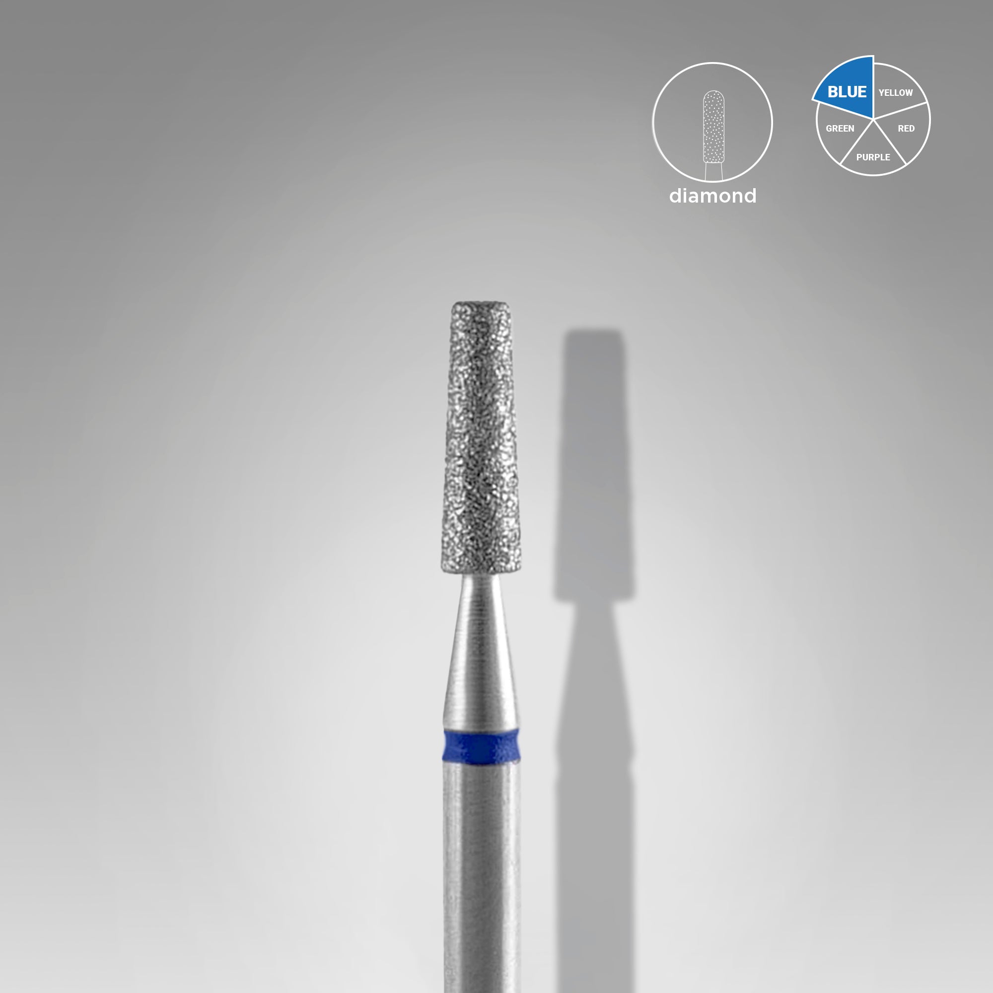 STALEKS EXPERT Frez diamentowy „stożek ścięty” niebieski, średnica 2,5 mm, część robocza 8 mm