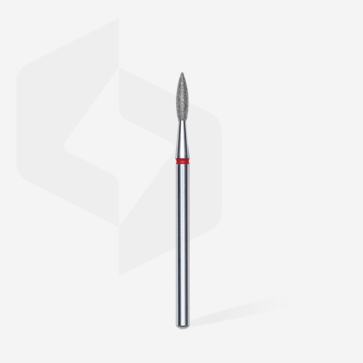 STALEKS EXPERT Frez diamentowy „płomień ostry” czerwony, średnica 2,1 mm, część robocza 8 mm