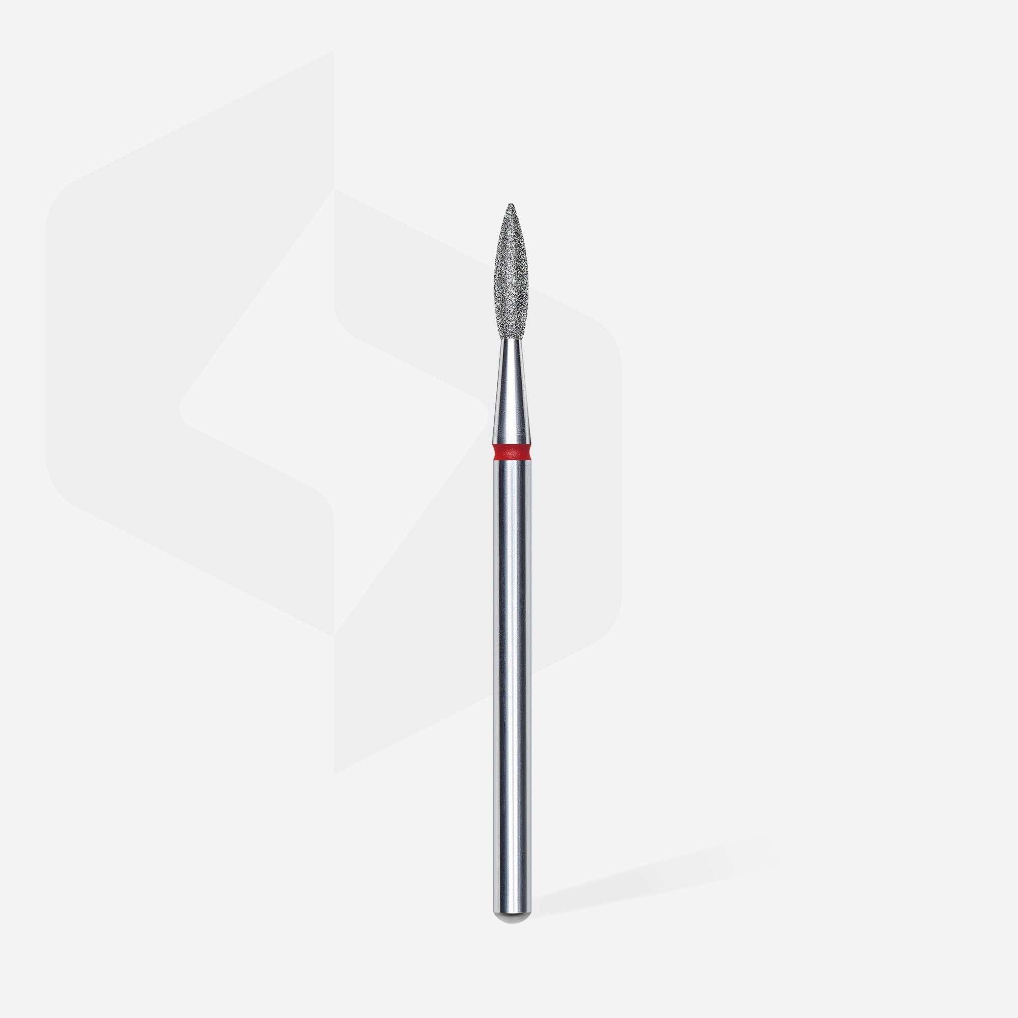 STALEKS EXPERT Frez diamentowy „płomień ostry” czerwony, średnica 2,1 mm, część robocza 8 mm
