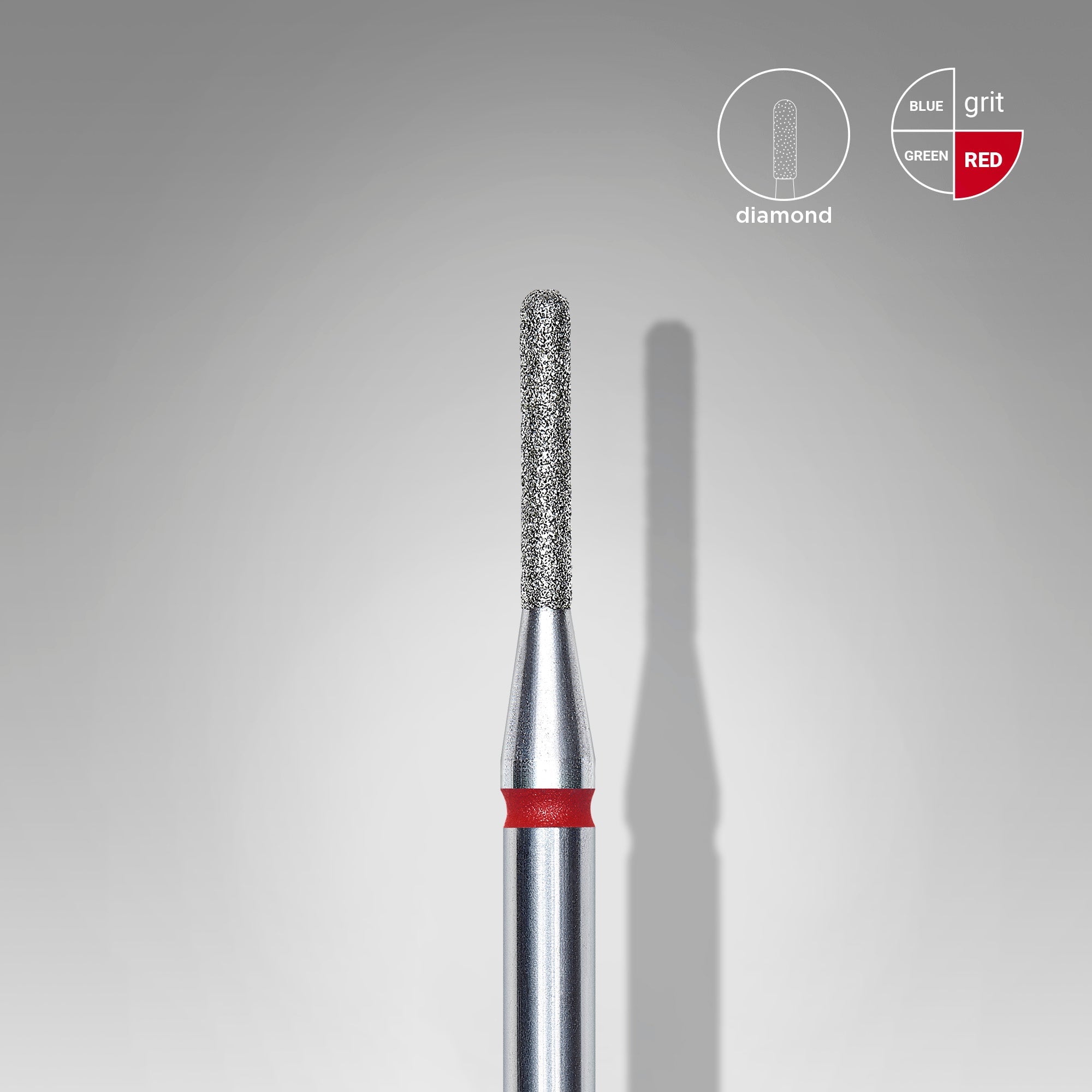STALEKS EXPERT Frez diamentowy cylinder zaokrąglony czerwony, średnica 1,4 mm, część robocza 8 mm