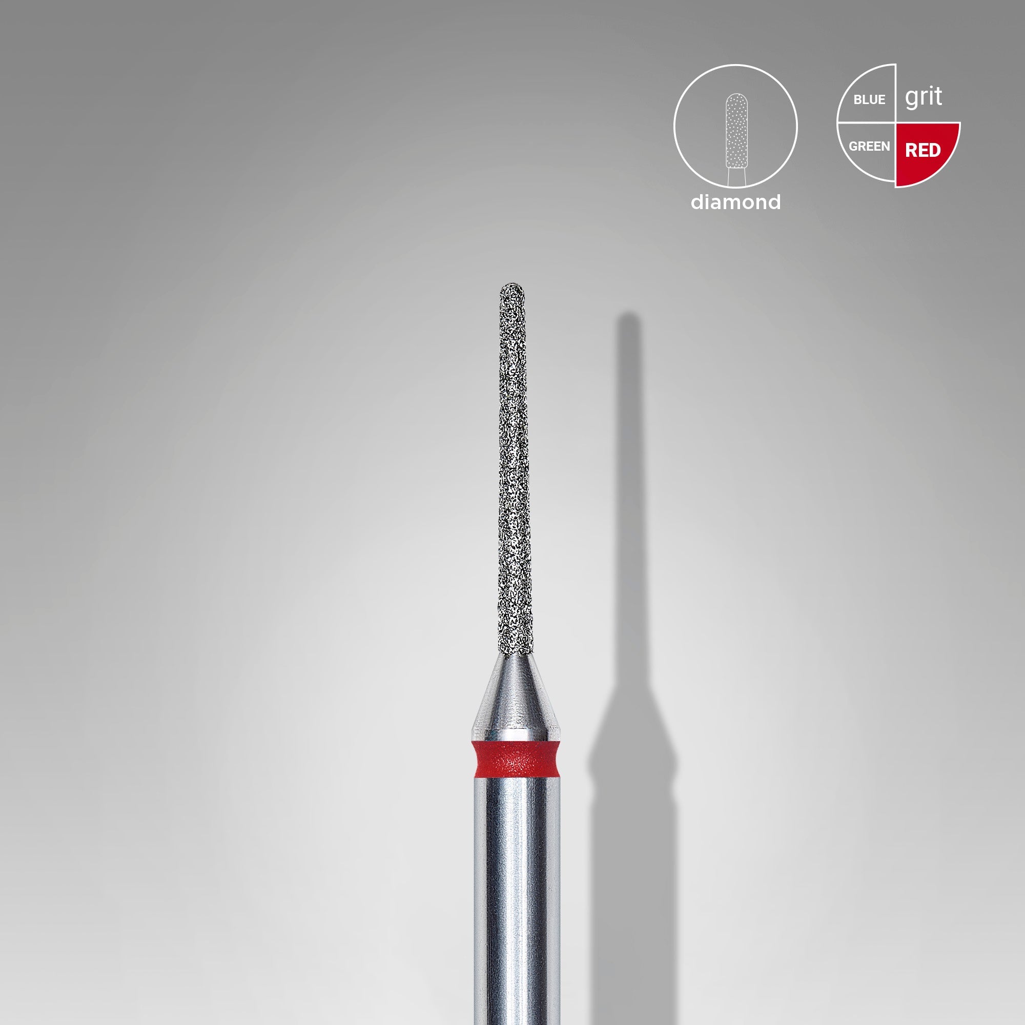STALEKS EXPERT Frez diamentowy „igła” czerwony, średnica 1 mm, część robocza 10 mm
