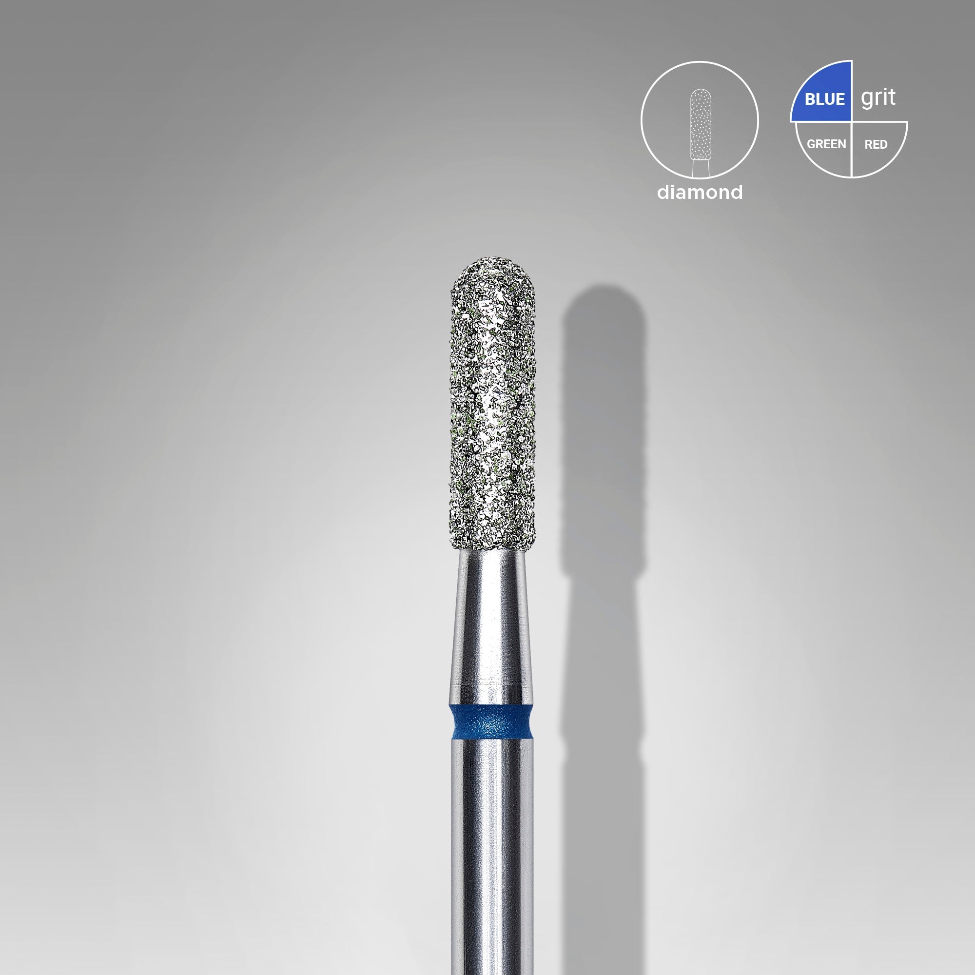 STALEKS EXPERT Frez diamentowy «Cylinder zaokrąglony» niebieski, średnica 2,3 mm, część robocza 8 mm