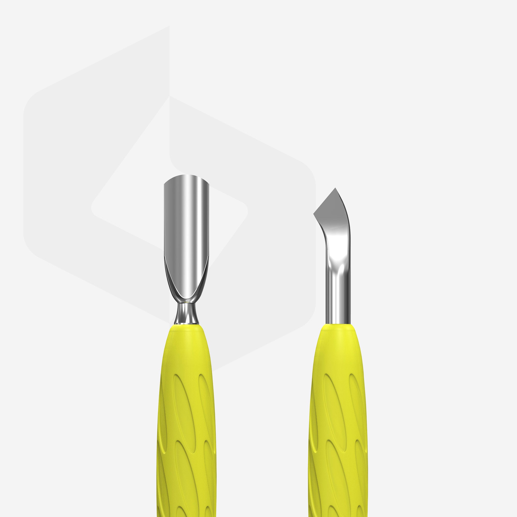 Kopytko do manicure Gummy z silikonową rękojeścią UNIQ 10 TYPE 4.2 (popychacz wąski zaokrąglony i ostrze wygięte)