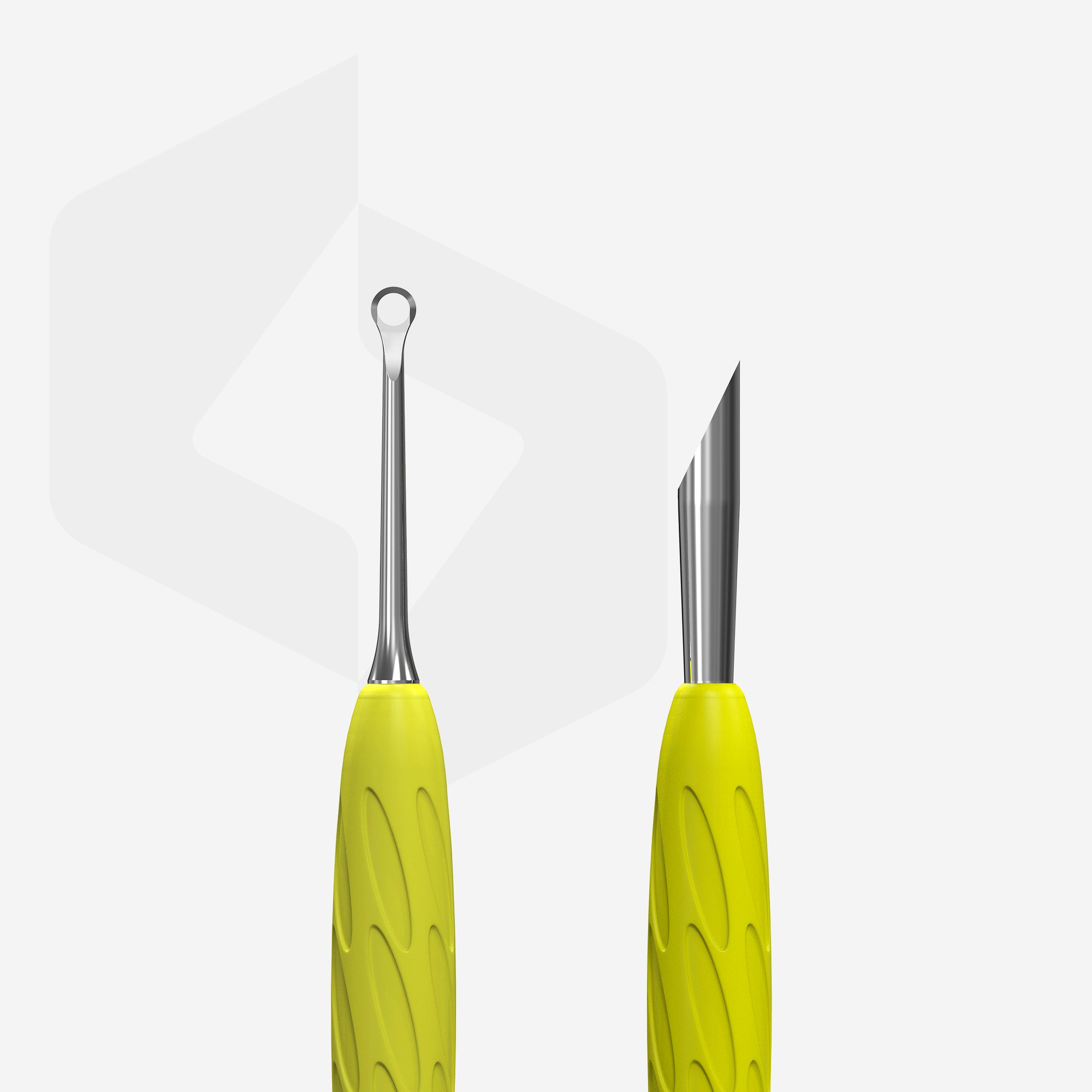 Kopytko do manicure Gummy z silikonową rękojeścią UNIQ 11 TYPE 2 (kopytko skośne i pierścień)