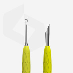 Kopytko do manicure Gummy z silikonową rękojeścią UNIQ 11 TYPE 2 (kopytko skośne i pierścień)