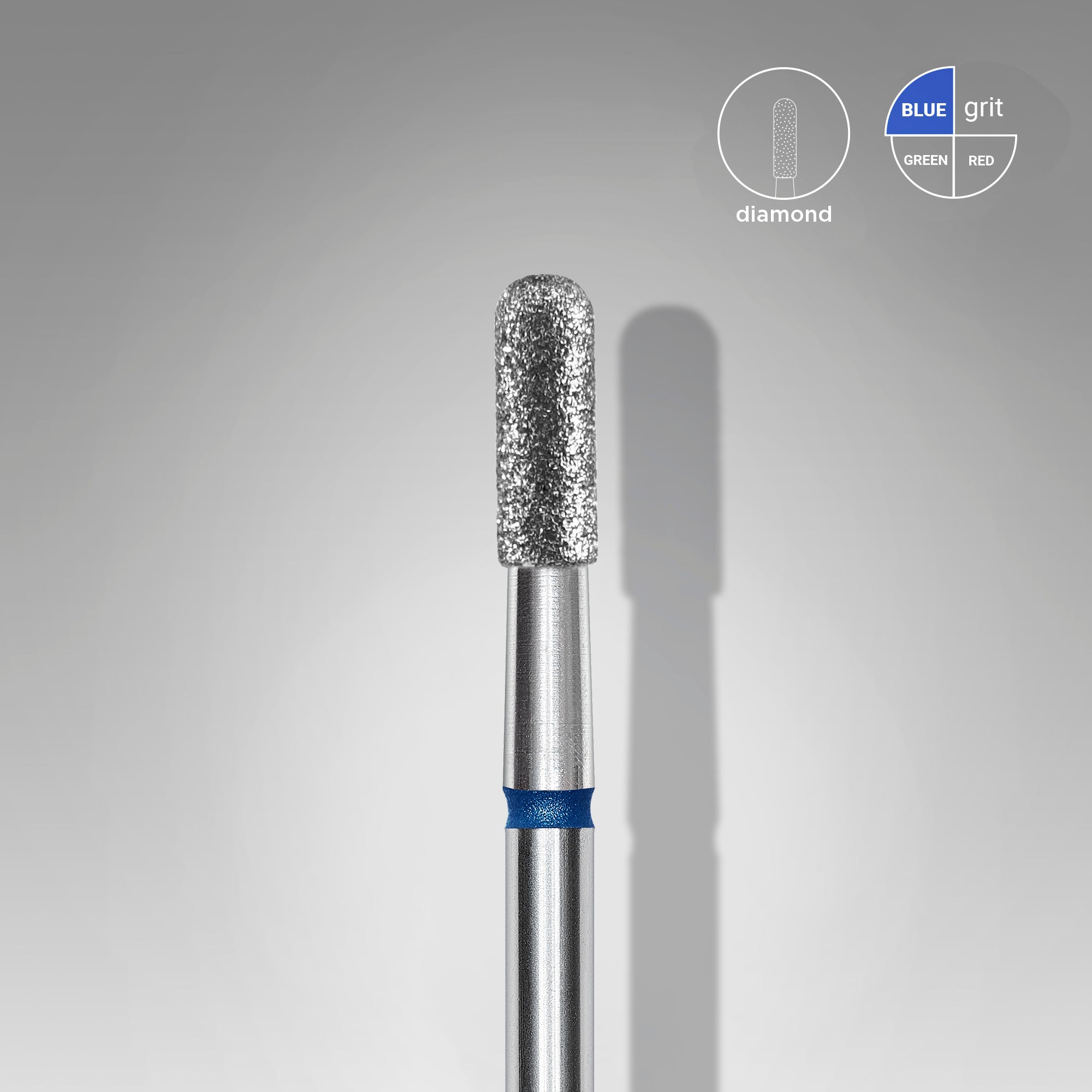 STALEKS EXPERT Frez diamentowy cylinder zaokrąglony niebieski, średnica 2,3 mm, część robocza 6,5 mm