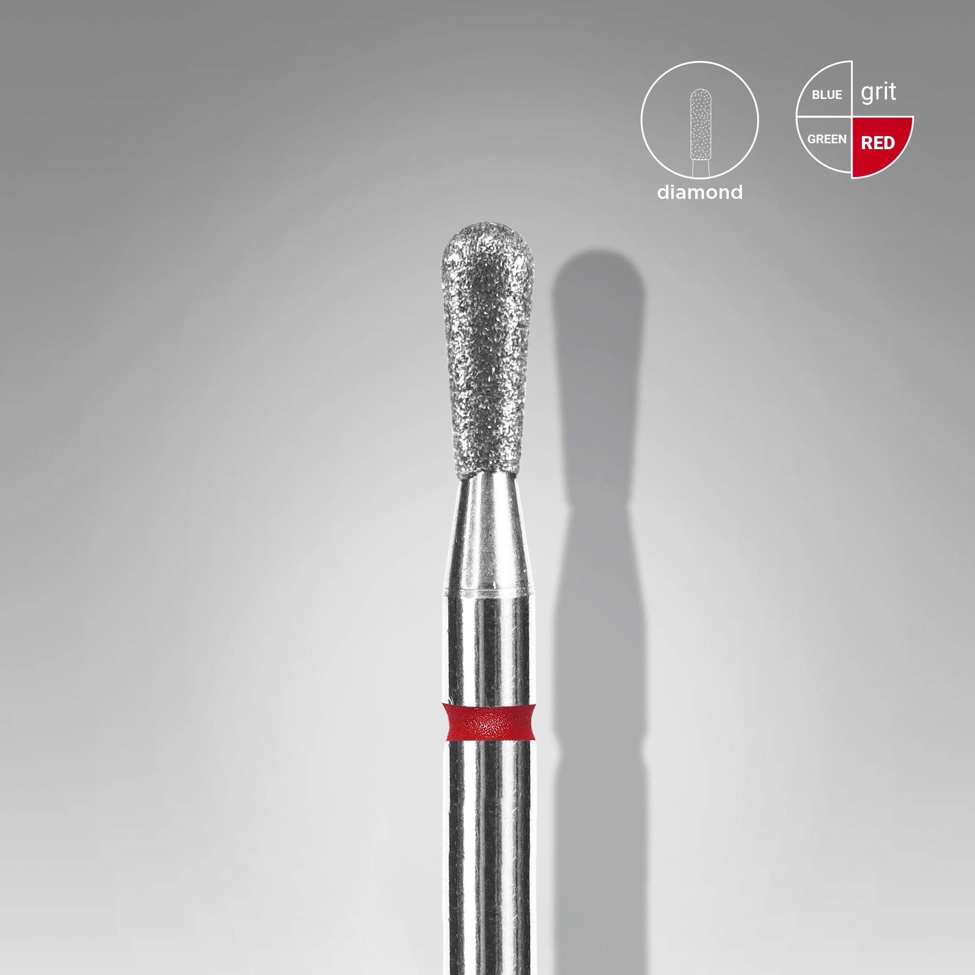 STALEKS EXPERT Frez diamentowy „Zapałka” czerwony, średnica 2,3 mm, część robocza 5 mm