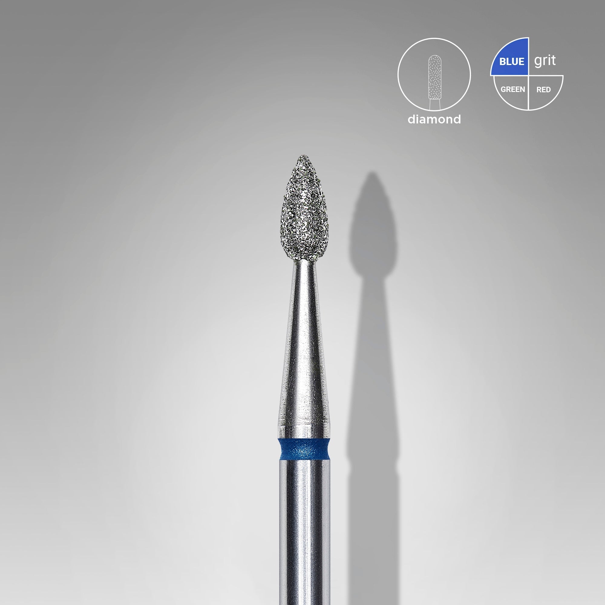 STALEKS EXPERT Frez diamentowy typu „kropla” niebieski, średnica 2,3 mm, część robocza 5 mm
