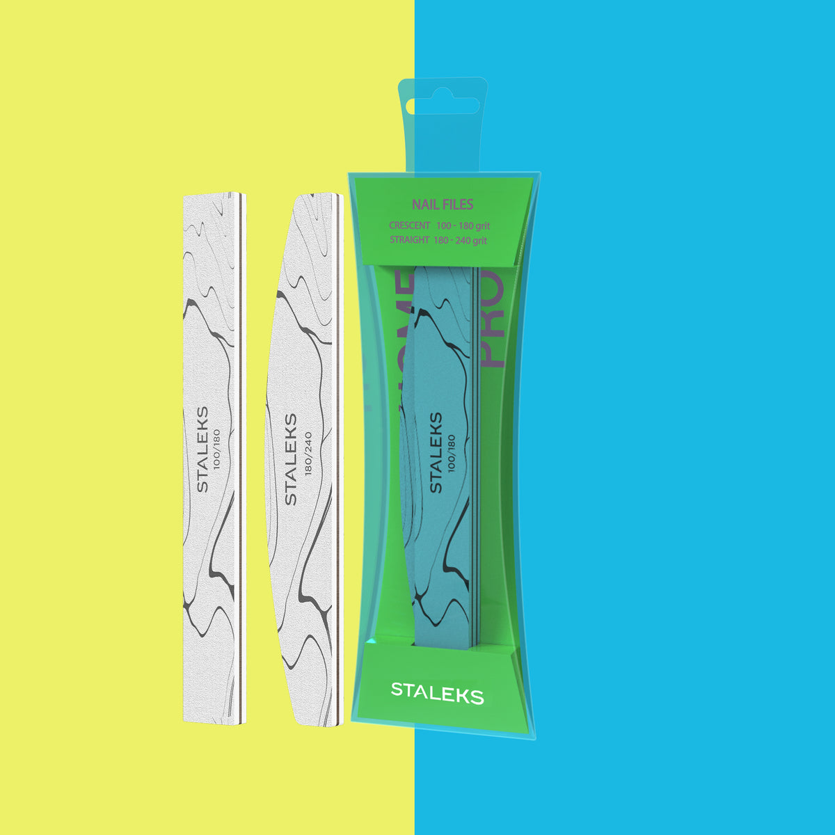 STALEKS Zestaw mineralnych pilników HOME PRO 100/180/240 grit, 2 szt