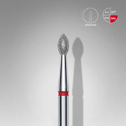 STALEKS EXPERT Frez diamentowy „Pączek ostry” czerwony, średnica 2,5 mm, część robocza 4,5 mm