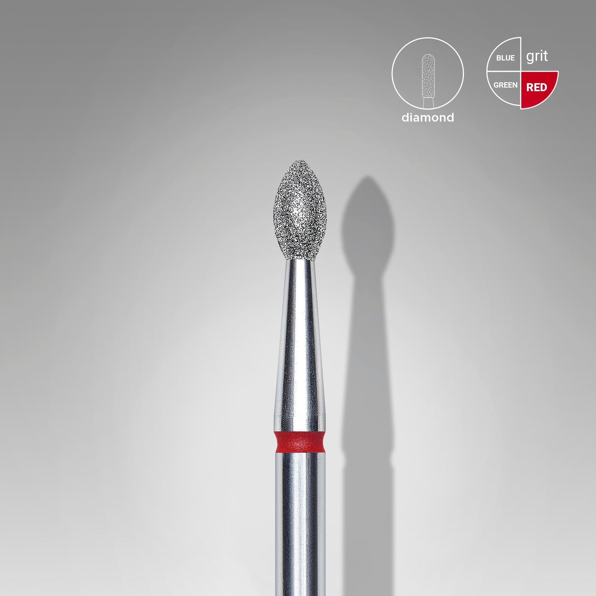 STALEKS EXPERT Frez diamentowy „Pączek ostry” czerwony, średnica 2,5 mm, część robocza 4,5 mm