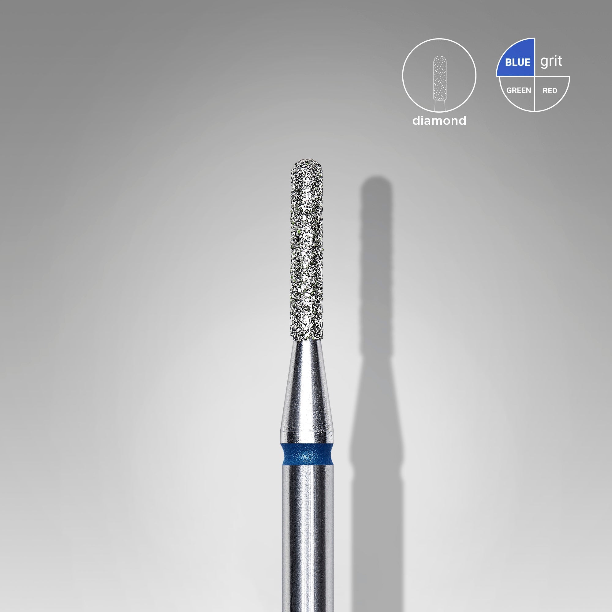 STALEKS EXPERT Frez diamentowy cylinder zaokrąglony niebieski, średnica 1,4 mm, część robocza 8 mm
