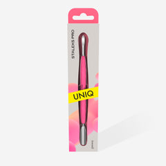 Kopytko do manicure Gummy z silikonową rękojeścią UNIQ 10 TYPE 6 (popychacz szeroki zaokrąglony i czyścik paznokci)