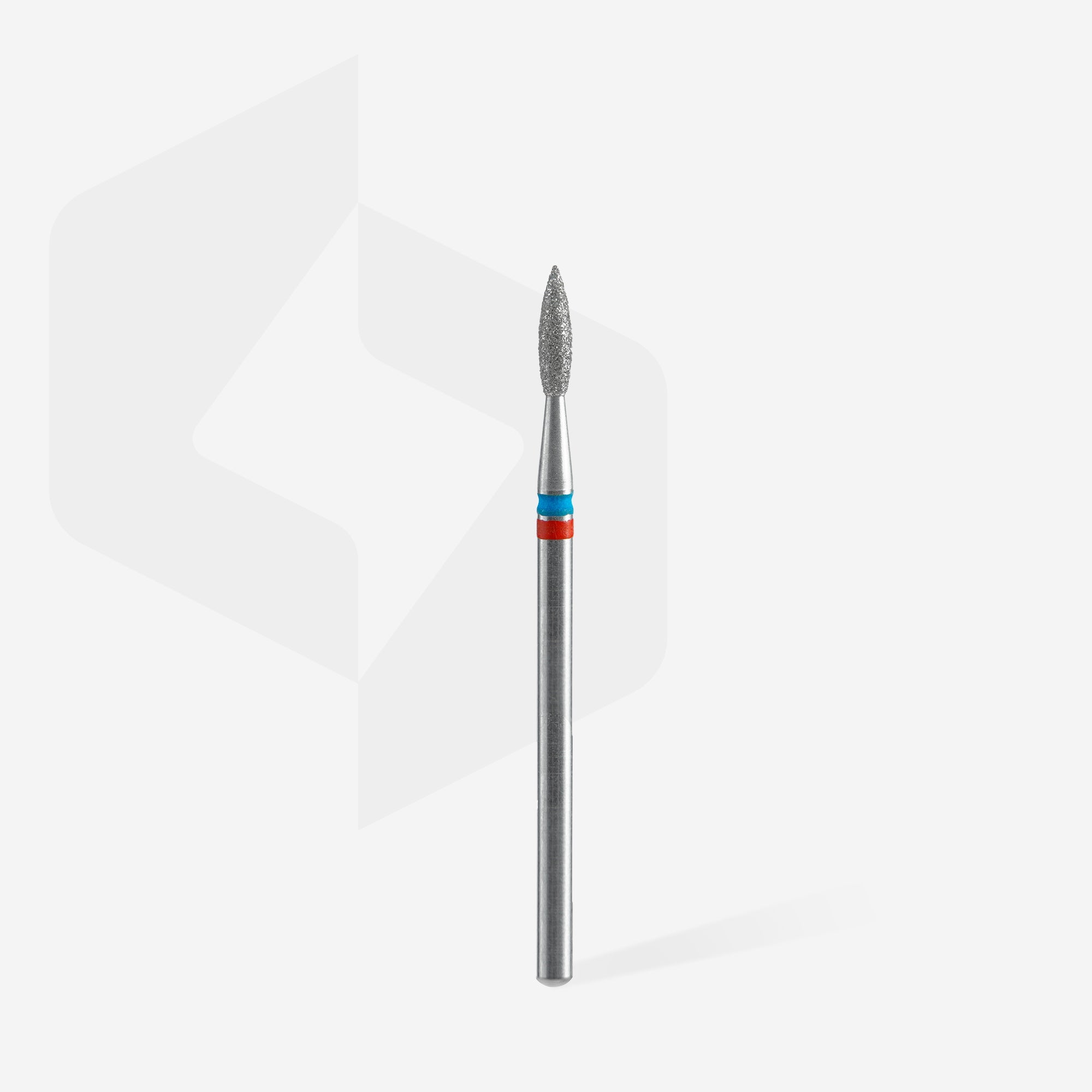 STALEKS EXPERT Frez diamentowy DUO „Płomień” czerwono-niebieski, średnica 2,1 mm, część robocza 8 mm