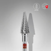 STALEKS EXPERT Frez węglikowy dla osób leworęcznych „stożek” czerwony, średnica 6 mm, część robocza 14 mm