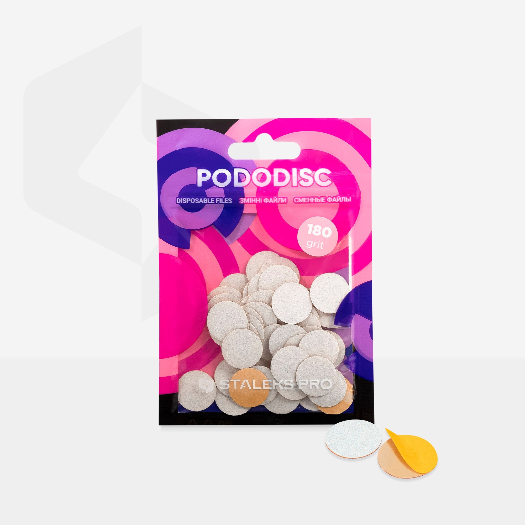 STALEKS EXPERT 15 PODODISC S Wymienne pilniki samoprzylepne do dysku pedicure na miękkiej bazie, 180 grit 15 mm (50 szt.)