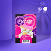 STALEKS EXPERT 25  PODODISC L Wymienne pilniki samoprzylepne do dysku pedicure na miękkiej bazie, ziarnistość 240, średnica 25 mm (50 szt.)