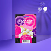 STALEKS EXPERT 25  PODODISC L Wymienne pilniki samoprzylepne do dysku pedicure na miękkiej bazie, ziarnistość 320, 25 mm (50 szt.)