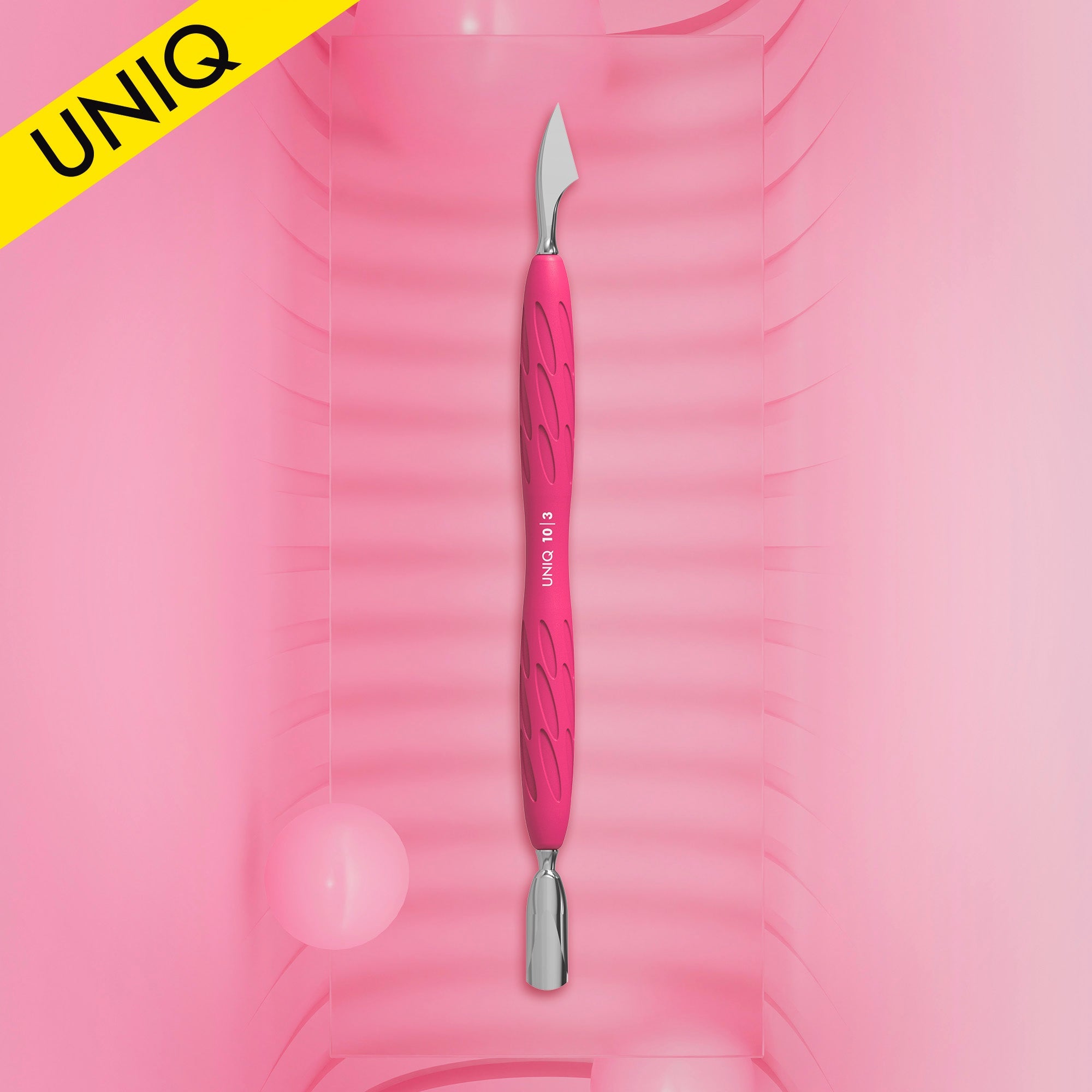 STALEKS UNIQ 10 TYPE 3 Gummy Pusher okrągły wąski i toporek (Różowy)