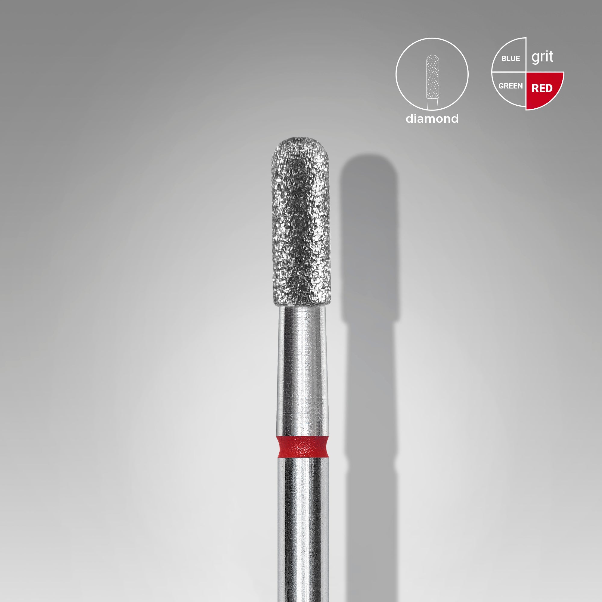 STALEKS EXPERT Frez diamentowy Cylinder zaokrąglony czerwony, średnica 2,3 mm, część robocza 6,5 mm