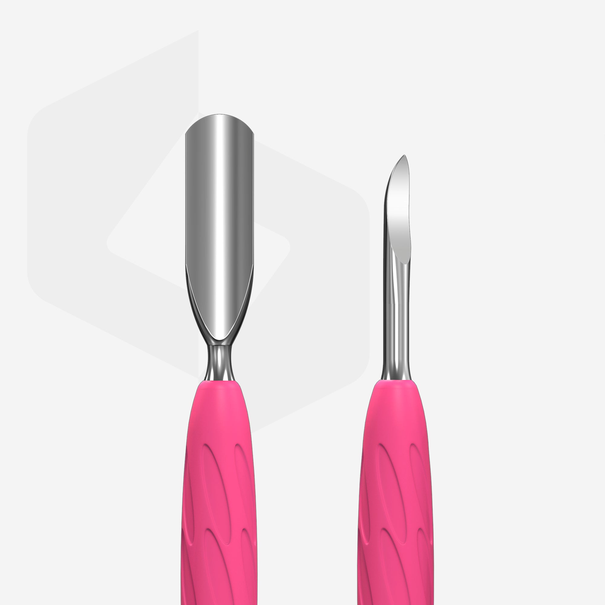 Kopytko do manicure Gummy z silikonową rękojeścią UNIQ 10 TYPE 6 (popychacz szeroki zaokrąglony i czyścik paznokci)