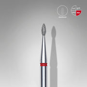 STALEKS EXPERT Frez diamentowy typu „kropla” czerwony, średnica 1,6 mm, część robocza 4 mm
