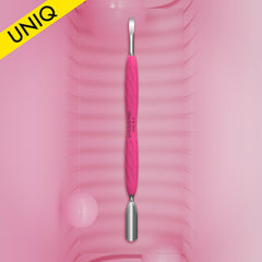 Kopytko do manicure Gummy z silikonową rękojeścią UNIQ 10 TYPE 6 (popychacz szeroki zaokrąglony i czyścik paznokci)