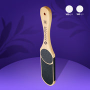 STALEKS BEAUTY & CARE 10 TYPE 3 Двостороння терка для стоп дерев'яна, 60/80/100/120 грит