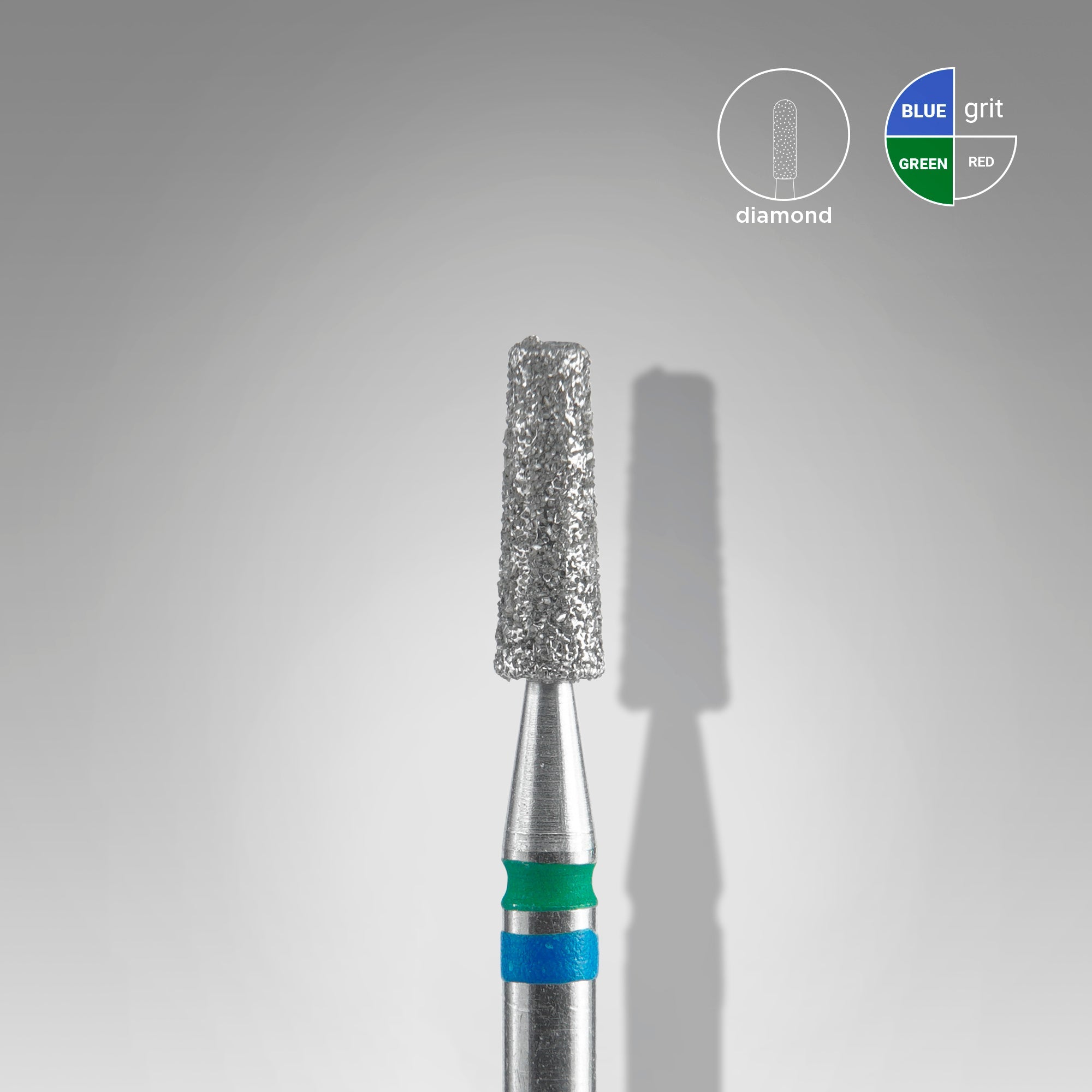STALEKS EXPERT Frez diamentowy DUO „stożek” niebiesko-zielony, średnica 2,5 mm, część robocza 8 mm