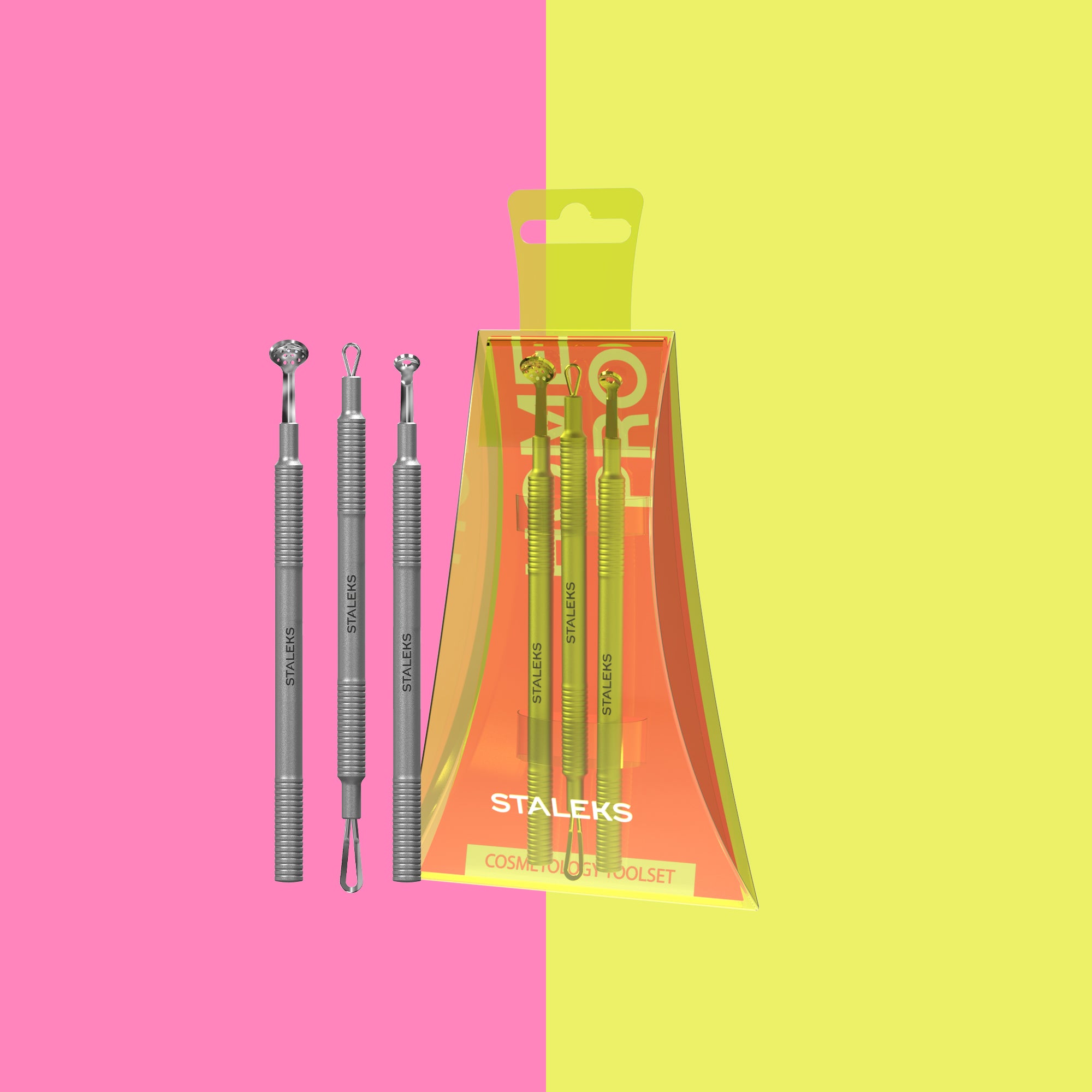 STALEKS Zestaw kosmetyczny HOME PRO (Uno, okrągła łyżka cedzakowa z 19 otworami i pętla dwustronna)