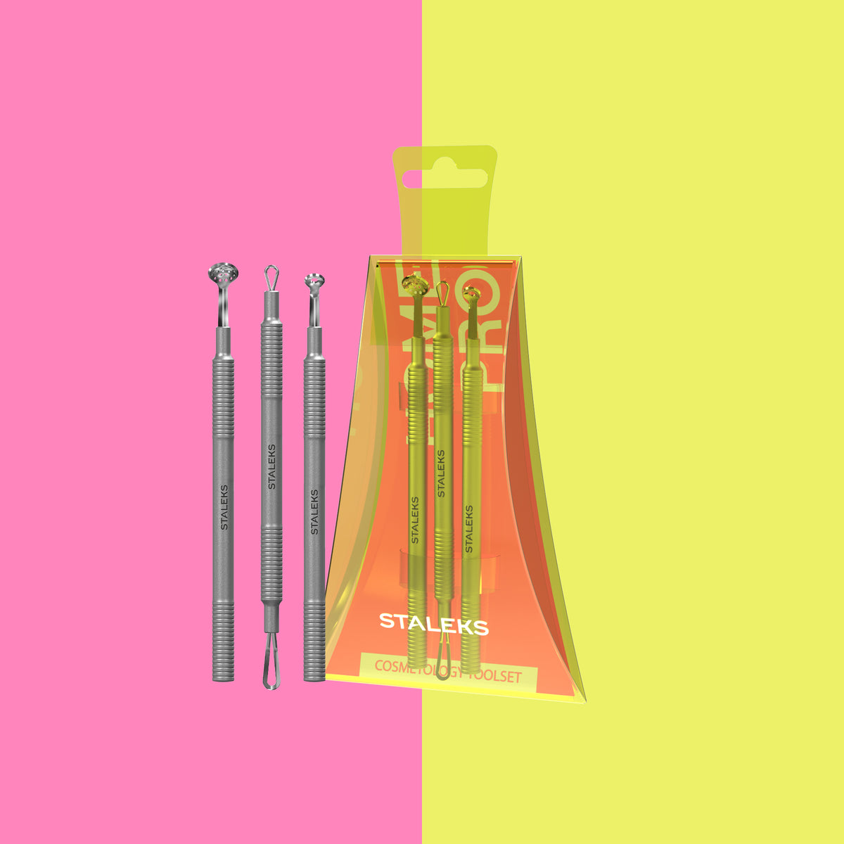 STALEKS Zestaw kosmetyczny HOME PRO (Uno, okrągła łyżka cedzakowa z 19 otworami i pętla dwustronna)